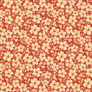 Painted autumn flowers  (indian red - amber) - small