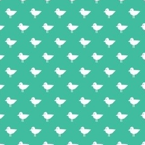 Birds - Bird Patrol Badge Coordinate - Fun Pet Dog Fabric - green - LAD22