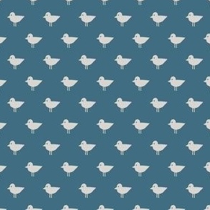 Birds - Bird Patrol Badge Coordinate - Fun Pet Dog Fabric - stone blue  - LAD22
