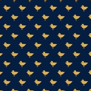 Birds - Bird Patrol Badge Coordinate - Fun Pet Dog Fabric - gold on navy - LAD22