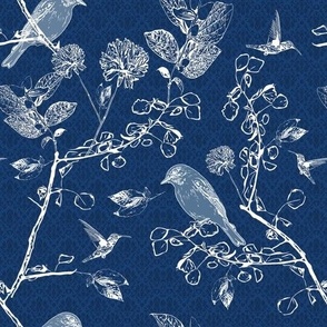 Birds and branches - Bleu et BLANC