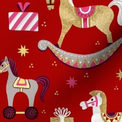 Vintage Christmas Rocking Horse