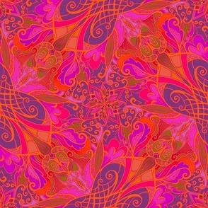 Groovy Pink and Purple Victorian Swirl