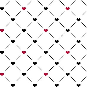 Lines of hearts red