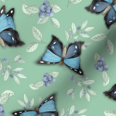 blueberries_butterflies_green