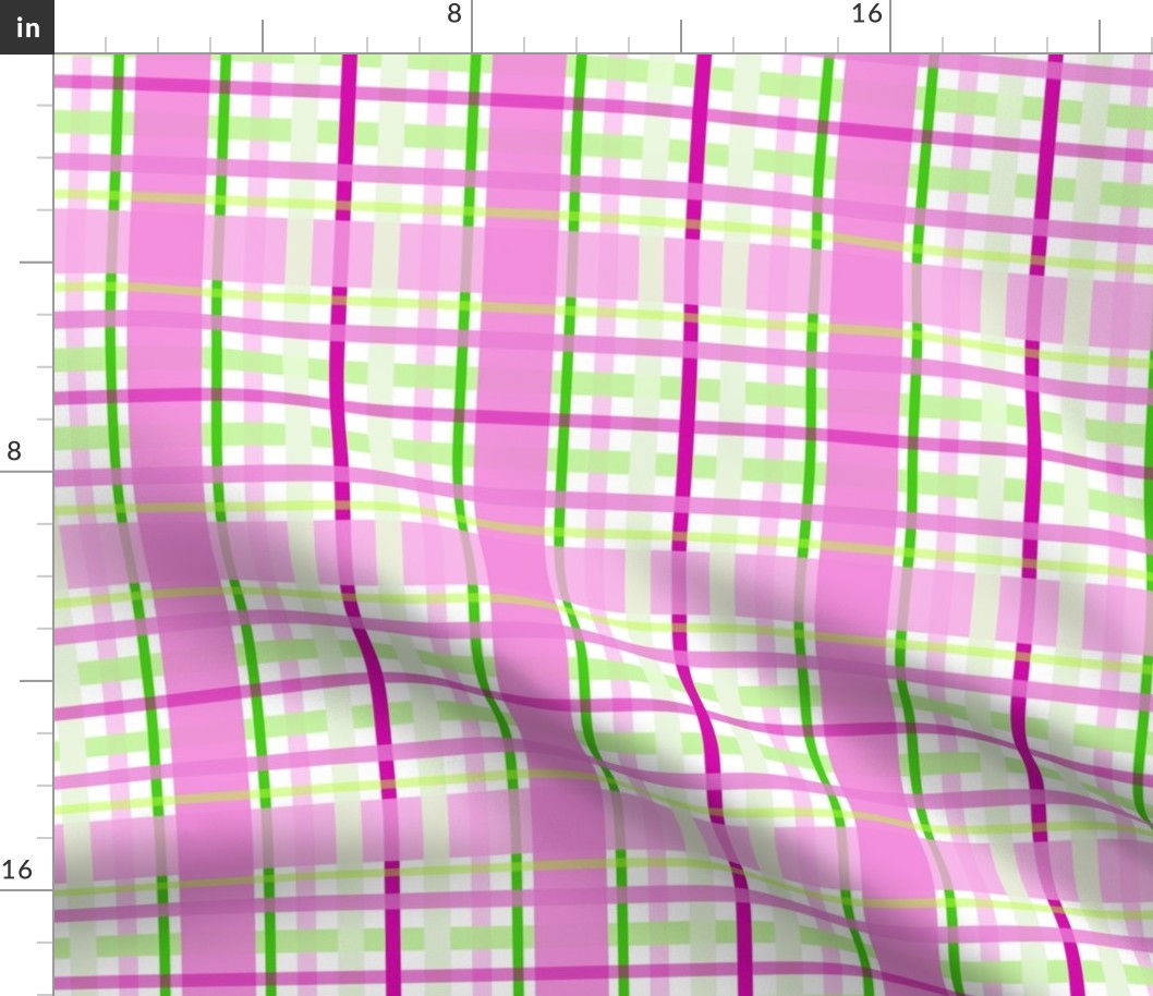 Smaller Pink Green Plaid Modern Christmas Plaid Party Pattern