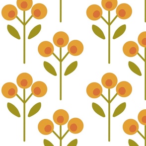 Jumbo Retro Orange Nordic Geometric Floral 