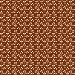 Groovy Retro Floral on Brown Small Scale