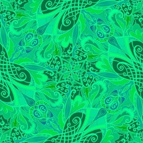 Victorian Swirls in Green