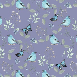 BlueberriesBirds_Butterflies_Violet