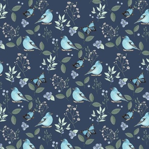 BlueberriesBirds_Butterflies_Denim