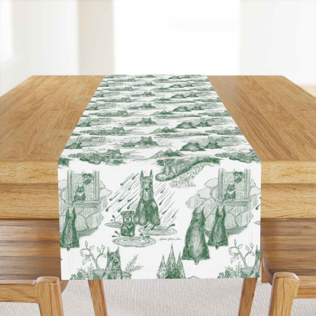 MINI SCHNAUZER Toile Grande Green