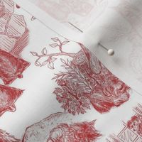 MINI SCHNAUZER Toile Petite Red