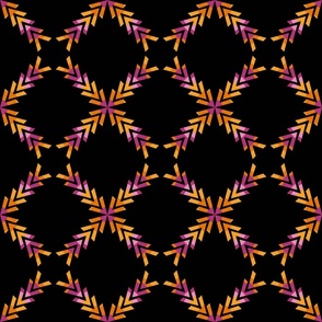 CHEVRON LATTICE BLACK PINK ORANGE 6 INCH