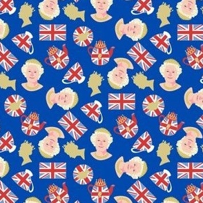 SMALL queen Elizabeth II fabric - British monarch fabric