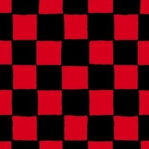 Christmas Red Black Painted Check