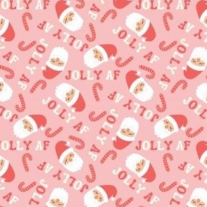 MINI JOLLY AF holiday christmas fabric - pink