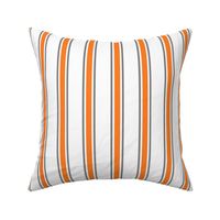 Orange and Gray Ticking Stripe on White