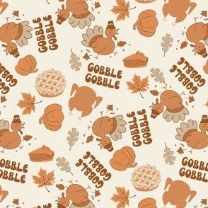 Gobble Gobble Turkey Thanksgiving Holiday fabric