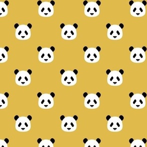 Mustard Yellow - Minimalist Pandas (extra small)