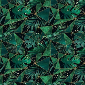 Tropical palm leaves with geometrics small