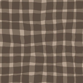 Painted stripes gingham brown