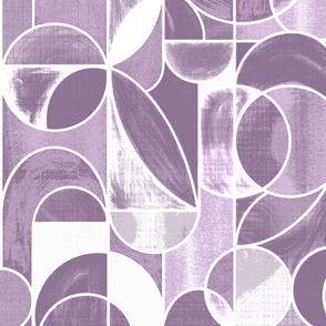 Paint Washed Modern Geometric - Dusty Purples - Contrasted 