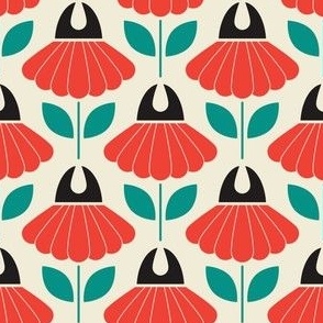 2040 small - scandi flowers, red