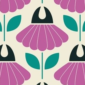 2038 medium - scandi flowers, purple