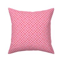 Diagonal checks textured stripes love hearts pink, red and cream - SMALL SCALE
