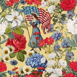 PATRIOTIC CHINTZ - AMERICANA COLLECTION (YELLOW)