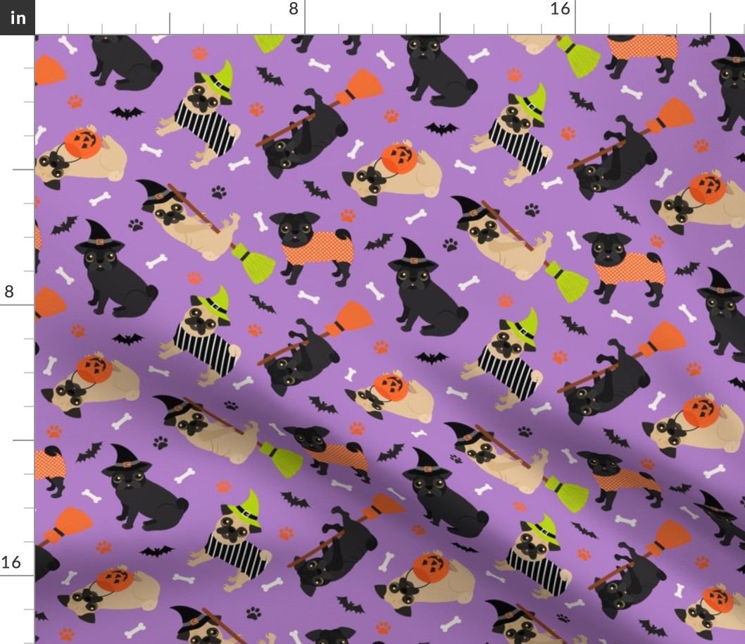 Pug Halloween Purple