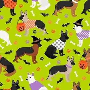 German Shepherd Halloween Green