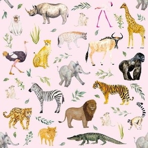 Safari Animals pink