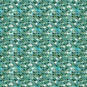 Fish Scale Pattern in Teal Shades / Small