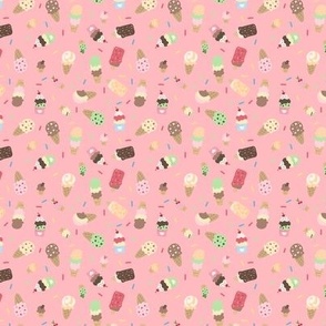 tiny ice creams on pink