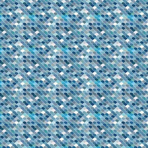 Fish Scale Pattern in Blue Shades / Small