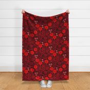Beautiful Peonies and Rose Garden Valentines day Red Large