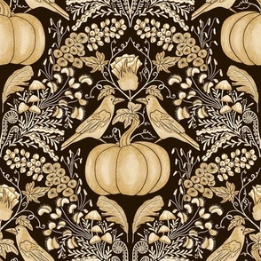 Gothic Halloween Botany Study Golden 