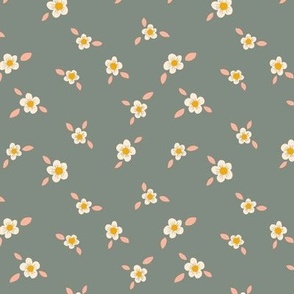 Forget-Me-Not Floral - Sage Green - Small Scale