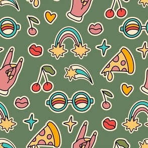 Groovy pizza rainbow art
