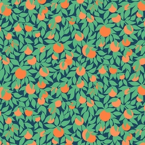 Oranges and Leaves on Navy (small)