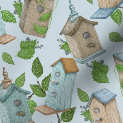 Birdhouse Blues Backyard Rustica by Kara Skye