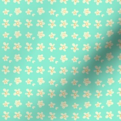 Tiny Sea Flowers from Otherworld (on pale teal)