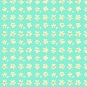 Tiny Sea Flowers from Otherworld (on pale teal)