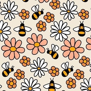 busy bees and flowers