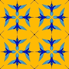 Hummingbird tiles yellow version 