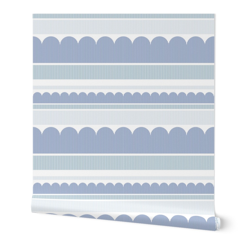 Scandinavian scales mudcloth - abstract minimalist vintage textiles with small lines detailing white blue teal