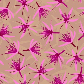 Scattered pink turkey bush floral Australian native flower clay jumbo