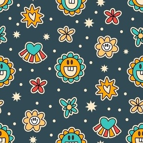 Groovy baby smile pattern